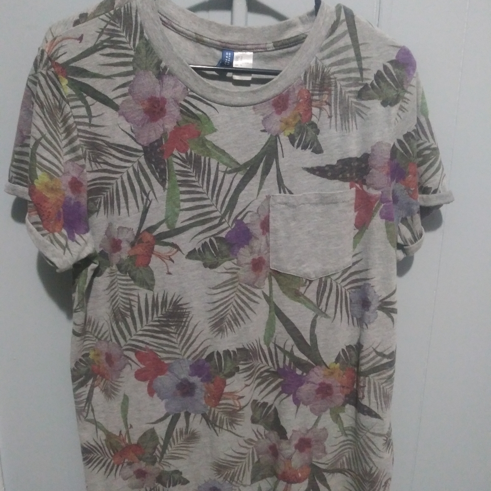 Gray/Melange Floral Tshirt by H&M
